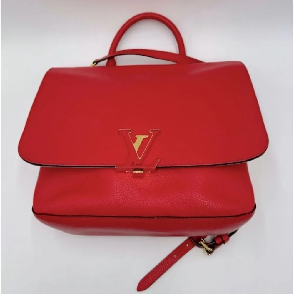 Louis Vuitton Coquelicot Taurillon Leather Volta 2way LV Handbag Messenger
